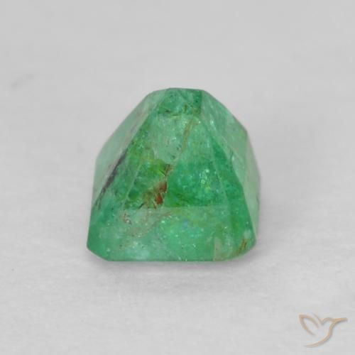 Emerald Gemstone in 3.4 x 3.4 mm Size for Sale, Emerald Stone in Light Basil Green Color