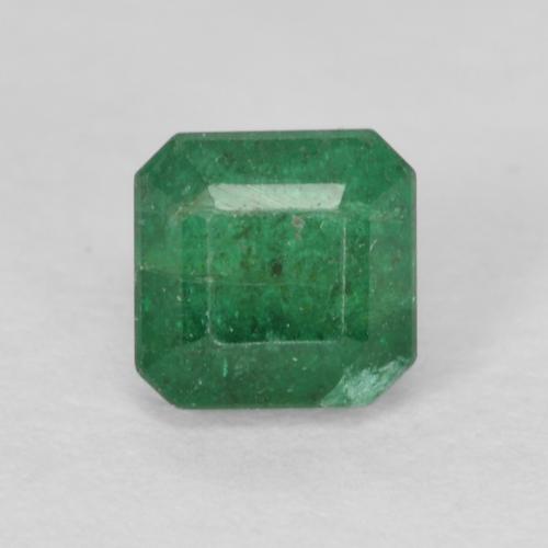 0.47ct Octagon Step Cut Green Emerald from Colombia, Dimension 4 x 4mm, Natural oiled Gemstone, SI Clarity, 1 piece Emerald in Medium Green Color, Mohs Hardness of 7.5 - 8 suitable for daily wear jewelry, Unblocks Heart Chakra, Photo A