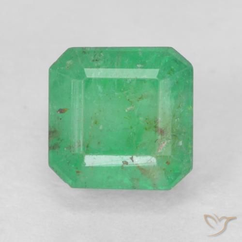 0.74ct Natural Shamrock Green Emerald, Emerald Cut, SI
