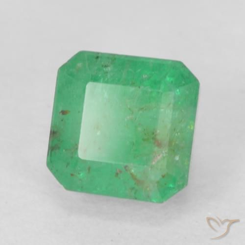 0.74 ct Green Emerald Stone, Natural Emerald in Octagon Step Cut Shape for Sale