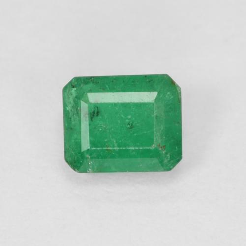 0.5ct Octagon Step Cut Green Emerald from Colombia, Dimension 4.9 x 4mm, SI Clarity, Natural oiled gemstone, 1pc Emerald in Medium Green Color, Mohs Hardness of 7.5 - 8 suitable for daily wear jewelry, Unblocks Heart Chakra, Photo A