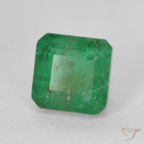 0.52 ct Green Emerald Stone, Natural Emerald in Octagon Step Cut Shape for Sale