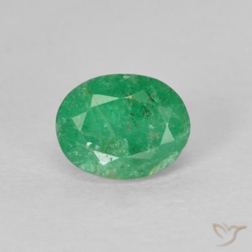 0.47 ct Green Emerald Stone, Natural Emerald in Oval Facet Shape for Sale
