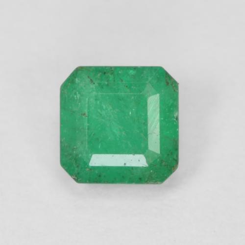 4 x 4mm Octagon Step Cut Green Emerald from Colombia, Weight of 0.35ct, Natural oiled gemstone in SI Clarity, 1pc Emerald - the Color is Light Green, Mohs Hardness of 7.5 - 8 suitable for daily wear jewelry, Year of the Goat Gemstone, Photo A