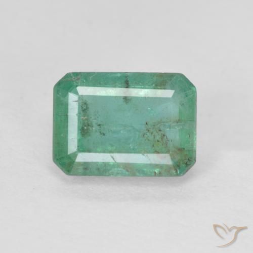 Smeraldo Taglio ottagonale da 0,97 ct dalla Colombia, dimensione 7 x 5,1mm, purezza SI, pietra preziosa naturale Lubrificate, Smeraldo 1pc in colore Verde smeraldo chiaro, durezza Mohs di 7,5 - 8 adatto per gioielli da indossare ogni giorno, Pietra dell'amore riuscito, Photo A