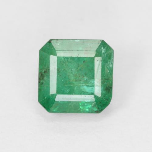 5 x 4,9mm octagonschliff grüner Smaragd aus Kolumbien, Gewicht 0,76 ct, 1 Stück Smaragd - Farbe: Mittelgrün, natürlicher Edelstein in SI Reinheit, Mohs-Härte von 7,5 - 8 Geeignet für den täglichen Gebrauch im Schmuck, Symbolisiert Fruchtbarkeit und Wiedergeburt, Photo A
