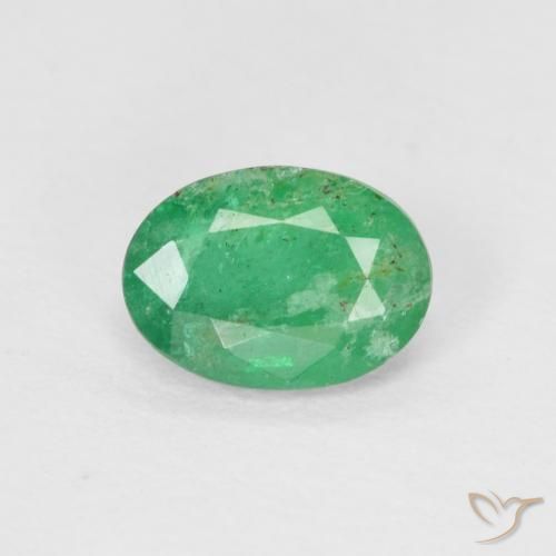 0.47ct Natural Brilliant Green Emerald, Oval, SI, Photo A