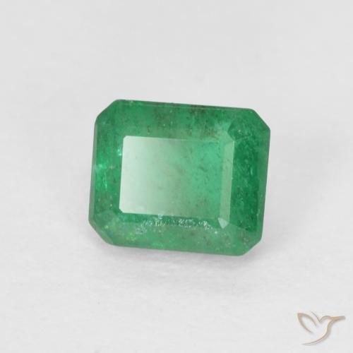 0.59 ct Green Emerald Stone, Natural Emerald in Octagon Step Cut Shape for Sale