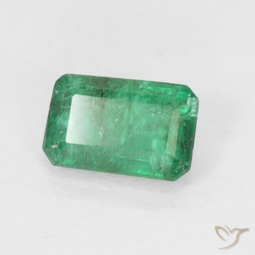 0.64 ct Green Emerald Stone, Natural Emerald in Octagon Step Cut Shape for Sale