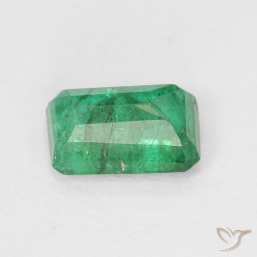 Emerald Gemstone in 6.4 x 4.1 mm Size for Sale, Emerald Stone in Warm Green Color