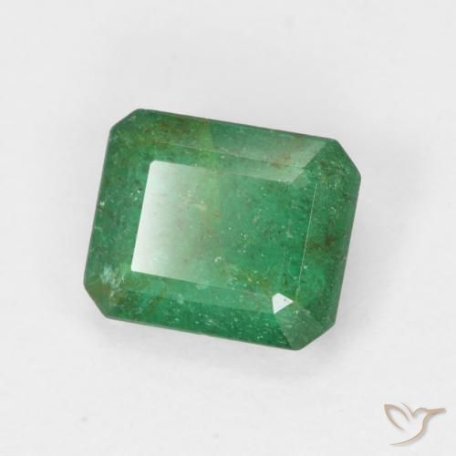 0.78 ct Green Emerald Stone, Natural Emerald in Octagon Step Cut Shape for Sale