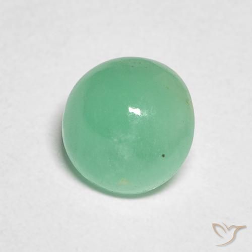 0.88 ct Green Emerald Stone, Natural Emerald in Round Cabochon Shape for Sale