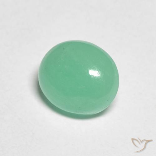 1.14 ct Green Emerald Stone, Natural Emerald in Oval Cabochon Shape for Sale