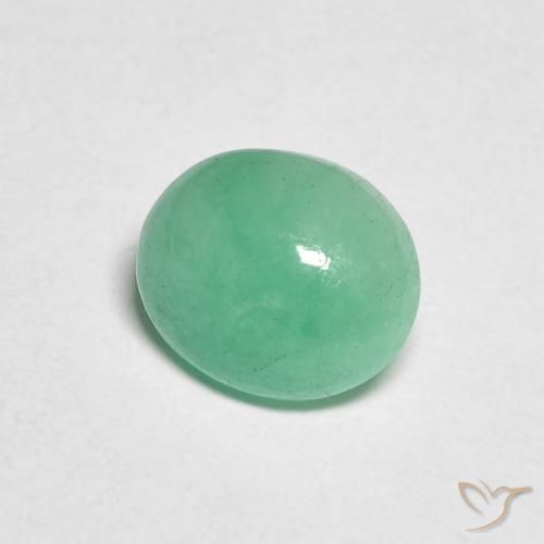 1.02 ct Green Emerald Stone, Natural Emerald in Oval Cabochon Shape for Sale