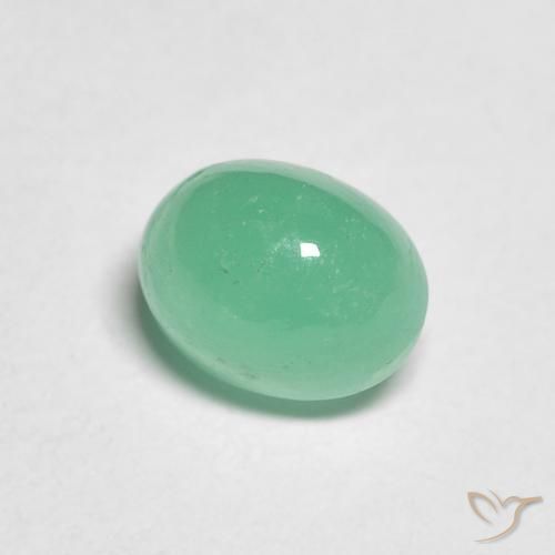 1.19 ct Green Emerald Stone, Natural Emerald in Oval Cabochon Shape for Sale