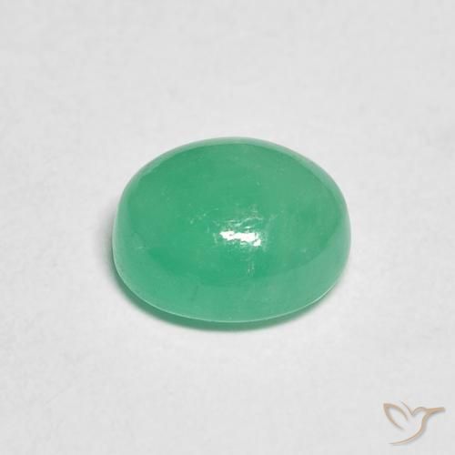 Emerald Gemstone in 6.8 x 6 mm Size for Sale, Emerald Stone in Medium Green Color
