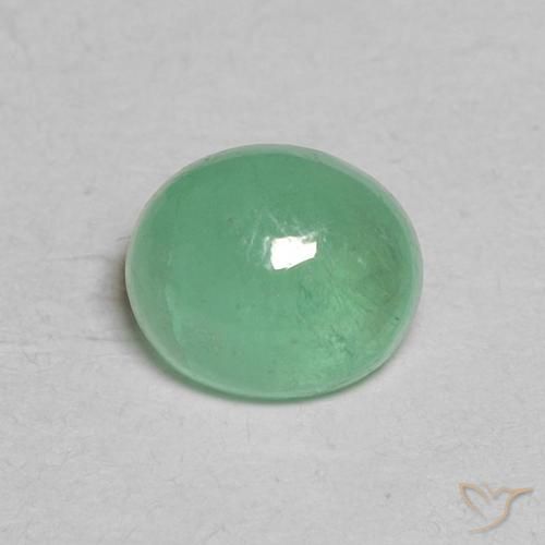 0.64ct Natural Mint Green Emerald, Oval, Translucent