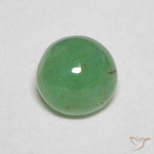 0.45ct Round Lime Green Emerald from Colombia, Dimension 4.6mm, Natural oiled Gemstone, Transparent Clarity, 1pc Round Cabochon Emerald, Mohs Hardness of 7.5 - 8 suitable for daily wear jewelry, Tuesday Gemstone, Photo A