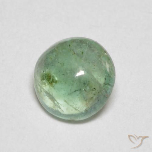 0.41 ct Green Emerald Stone, Natural Emerald in Round Cabochon Shape for Sale