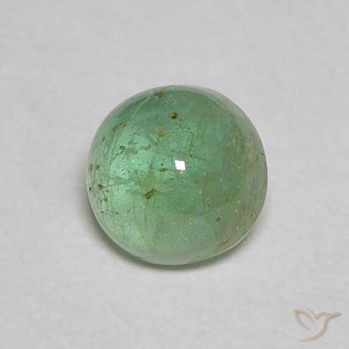 0.44ct Natural Light Cool Green Emerald, Round, Transparent