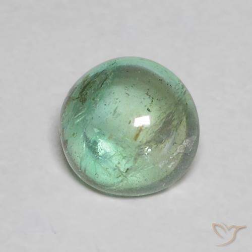 0.44 ct Green Emerald Stone, Natural Emerald in Round Cabochon Shape for Sale