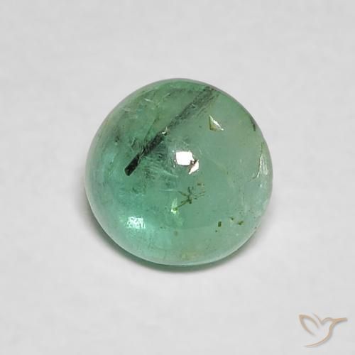 0.40ct Natural Light Green Emerald, Round, Transparent