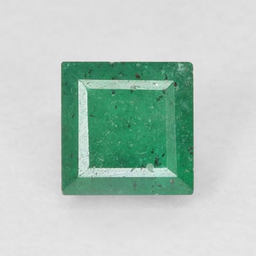 0.36ct Square Facet Green Emerald from Colombia, Dimension 4.1 x 4.1mm, SI Clarity, Natural oiled gemstone, 1pc Emerald in Medium Light Green Color, Mohs Hardness of 7.5 - 8 suitable for daily wear jewelry, May Birthstone, Photo A