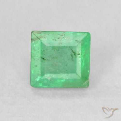 0.18 ct Square Cut Emerald, 3.3 x 3.2 mm From Colombia, Photo A