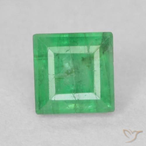 0.24 ct Square Cut Emerald, 3.5 x 3.4 mm From Colombia, Photo A