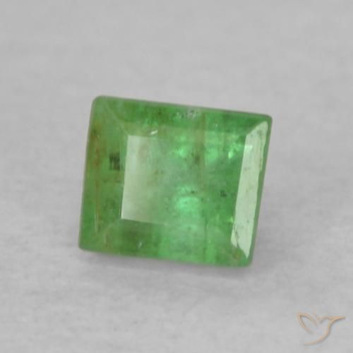 0.20 ct Green Emerald Stone, Natural Emerald in Baguette Facet Shape for Sale
