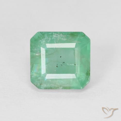 1.33ct Natural Light Green Emerald, Emerald Cut, SI