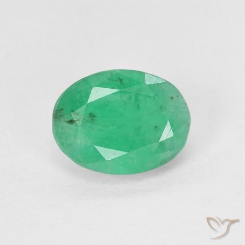 0.90ct Natural Jade Green Emerald, Oval, VS-SI