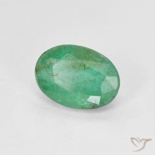 0.80 ct Green Emerald Stone, Natural Emerald in Oval Facet Shape for Sale