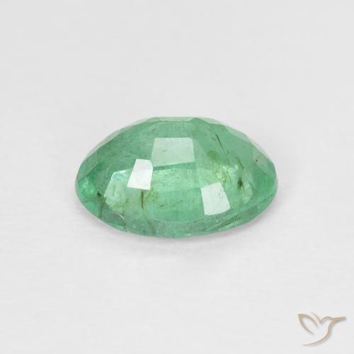 Emerald Gemstone in 7.2 x 5.3 mm Size for Sale, Emerald Stone in Light Green Color