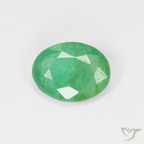 0.92ct Natural Blue Green Emerald, Oval, VS-SI