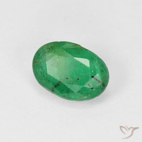 0.93 ct Green Emerald Stone, Natural Emerald in Oval Facet Shape for Sale