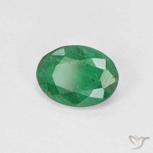 1.02 ct Green Emerald Stone, Natural Emerald in Oval Facet Shape for Sale
