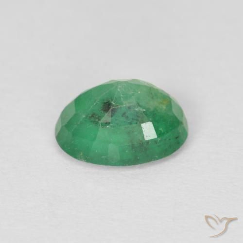Emerald Gemstone in 6.9 x 5.2 mm Size for Sale, Emerald Stone in Yellowish Green Color