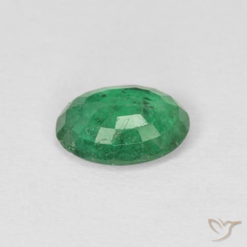 Emerald Gemstone in 7 x 5 mm (calibrated) Size for Sale, Emerald Stone in Warm Green Color