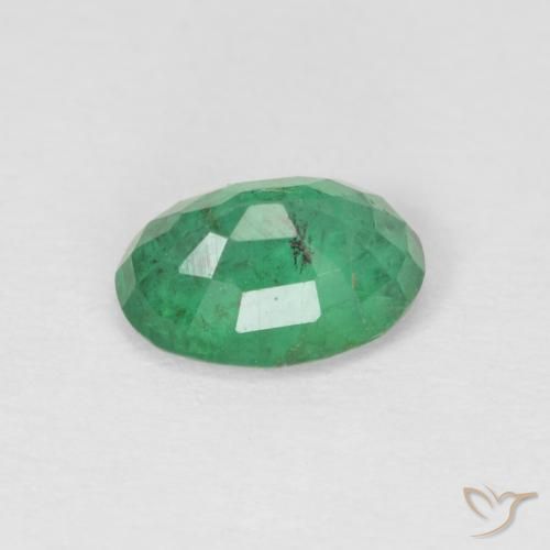 Emerald Gemstone in 7 x 5 mm (calibrated) Size for Sale, Emerald Stone in Warm Green Color