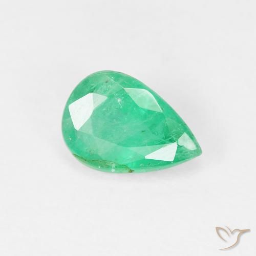 0.78 ct Pear Cut Emerald, 7.2 x 5 mm From Colombia, Photo A