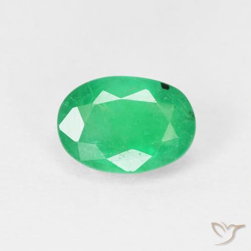 0.86ct Natural Yellowish Green Emerald, Oval, VS-SI