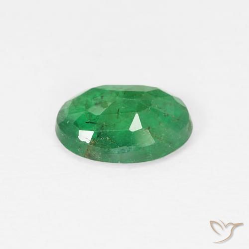 Emerald Gemstone in 7 x 5 mm (calibrated) Size for Sale, Emerald Stone in Yellowish Green Color