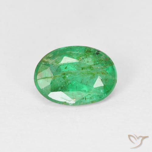 0.69ct Natural Yellowish Green Emerald, Oval, SI