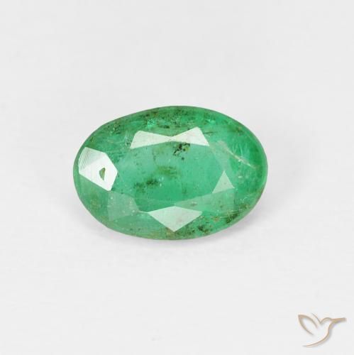 0.66ct Natural Bright Green Emerald, Oval, SI