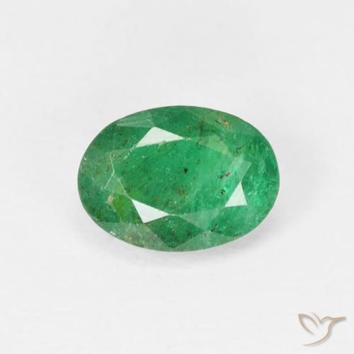 0.95ct Natural Medium Green Emerald, Oval, SI