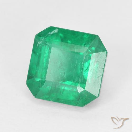 2.04 ct Green Emerald Stone, Natural Emerald in Octagon Step Cut Shape for Sale