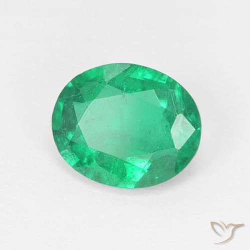 1.80 ct Green Emerald Stone, Natural Emerald in Oval Facet Shape for Sale
