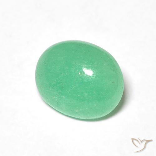 0.99 ct Green Emerald Stone, Natural Emerald in Oval Cabochon Shape for Sale
