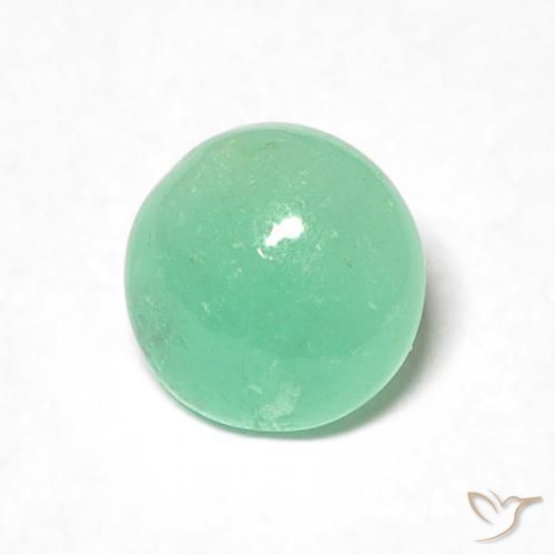 0.70 ct Green Emerald Stone, Natural Emerald in Round Cabochon Shape for Sale
